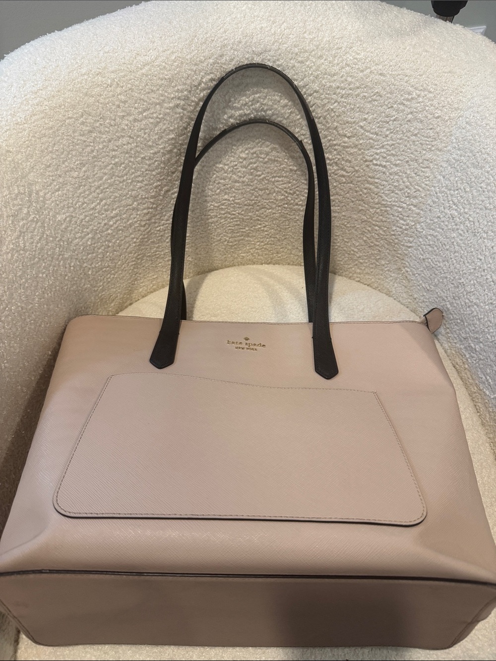 kate spade ♠️ Cream Tote with black Straps - Picture 14 of 15